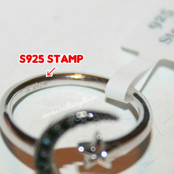 Mysterious Black Moon CZ Sterling Silver Ring - Picture 3 of 6